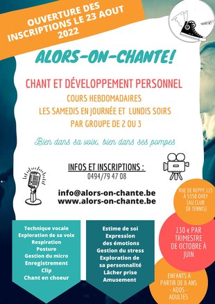 Stages,cours Cours chant dveloppement personnel