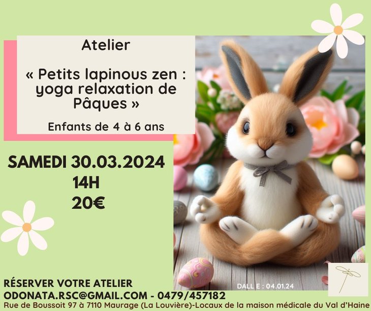 Stages,cours Petits lapinous : yoga relaxation Pques