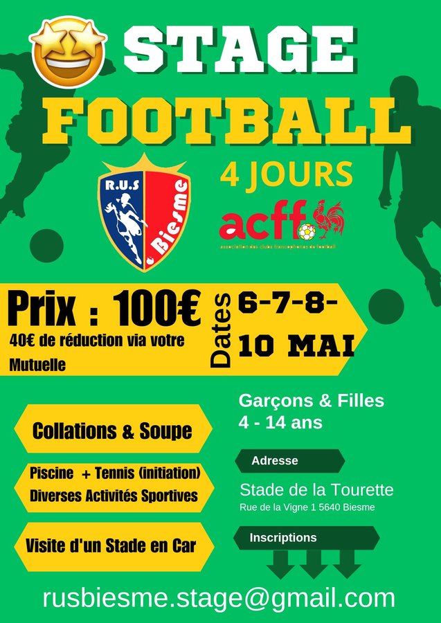 Stages,cours Stage football