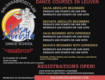 Salsa en bachata lessen vanaf januari op
vrijdag