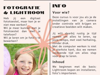 Fotografie en Nabewerking met Lightroom:
basiscursus